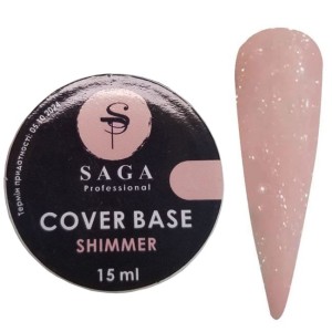 Камуфлююча база Saga Cover Base Shimmer №1 (бежевий із шиммером) 15 мл